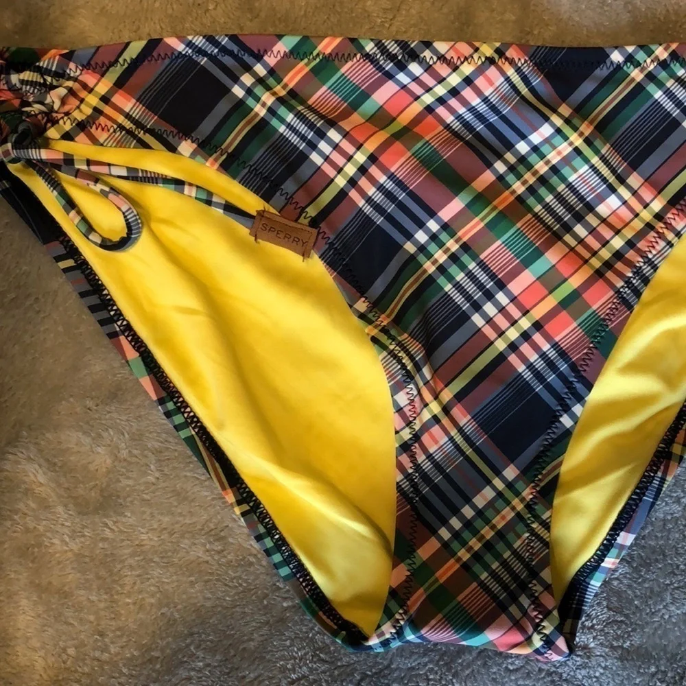 Sperry Bikini Bottom Plaid NEW M - Picture 2 of 6
